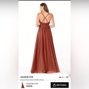Azazie burnt orange bridesmaid dress size A4